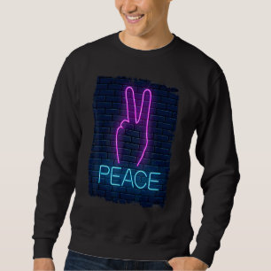 Sweatshirt 90s Paix Aimer la main signe la paix