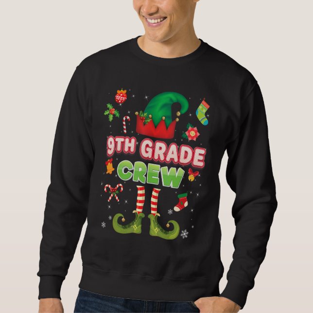 Sweatshirt 9e année Elf Crew Noël Père Noël Helper Ninth Sw (Devant)