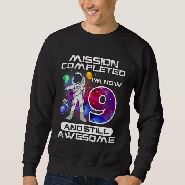 Sweatshirt 9e anniversaire astronaute espace 9 ans Anniversai (Devant)
