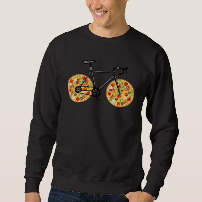 Sweatshirt A bicycle with pizza shaped wheels  Bicycle pizza (Devant)