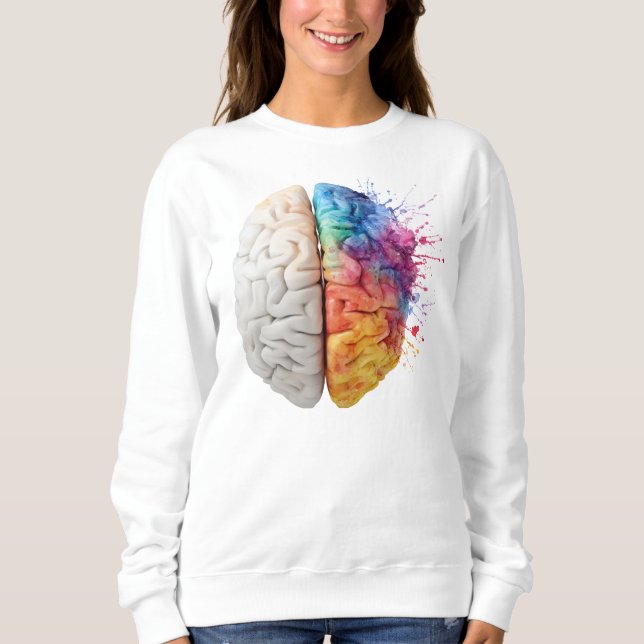 Sweatshirt A brain divided between logical and creative sides (Devant)