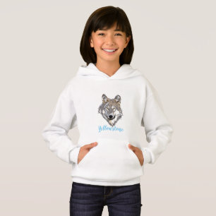 Sweatshirt à capuchon de la fille Loup de Yellowst