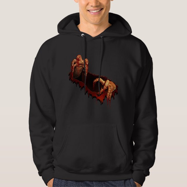 Sweatshirt à capuchon de zombi d'horreur de sweat (Devant)