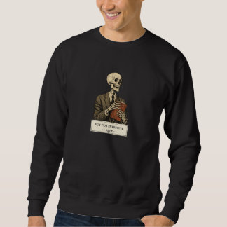 Sweatshirt à col rond graphique squelette noir pou