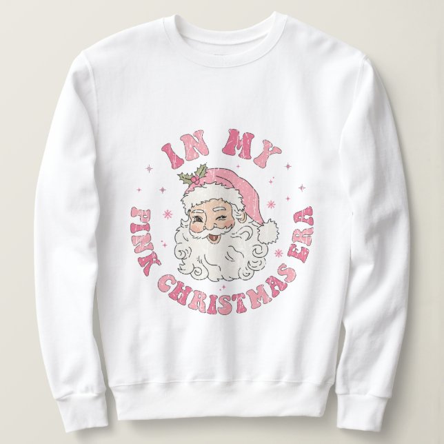 Sweatshirt À l'ère de Noël rose (Design devant)
