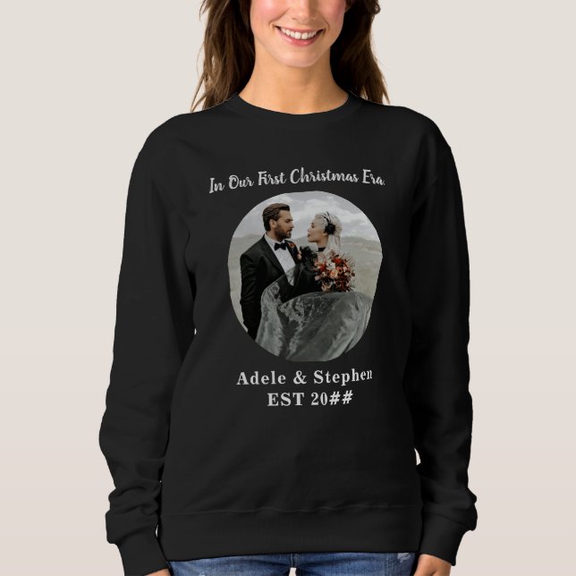 Sweatshirt À mon époque, notre première photo Mariage de Noël (Devant)