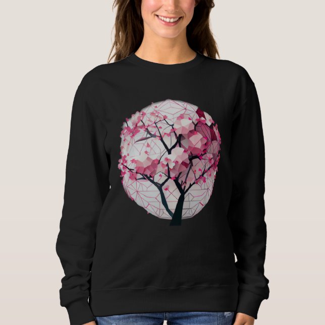 Sweatshirt A Work of with a Cherry Blossom Sphere Geometric (Devant)