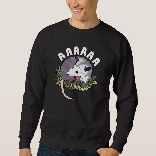 Sweatshirt AAAA hurlant Opossum Stress Possum Dank Meme (Devant)