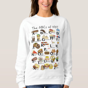 Sweatshirt ABC de NYC Iconic New York City Foods Alphabet