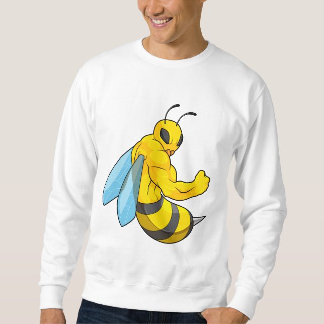 Sweatshirt Abeille comme culturiste (Devant)
