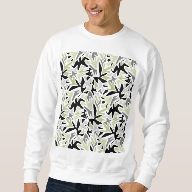 Sweatshirt Abstract, Black and Green, Youth, Modern, Creative (Devant)