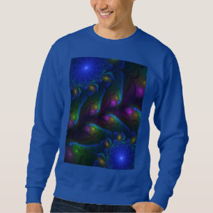 Sweatshirt Abstrait Moderne Trippy Fractal Lumineux Coloré