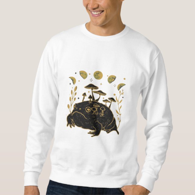 Sweatshirt Academia Moon Witchy Goblincore Aesthetic Frog Cla (Devant)