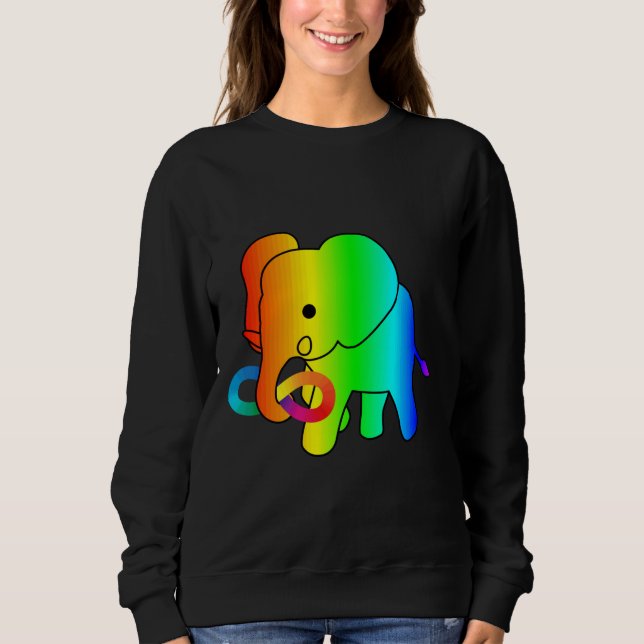 Sweatshirt Acceptation active de l'autisme des éléphants de b (Devant)