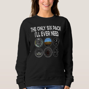 Sweatshirt Accessoire de six pack Pilote Aviation Volant Homm