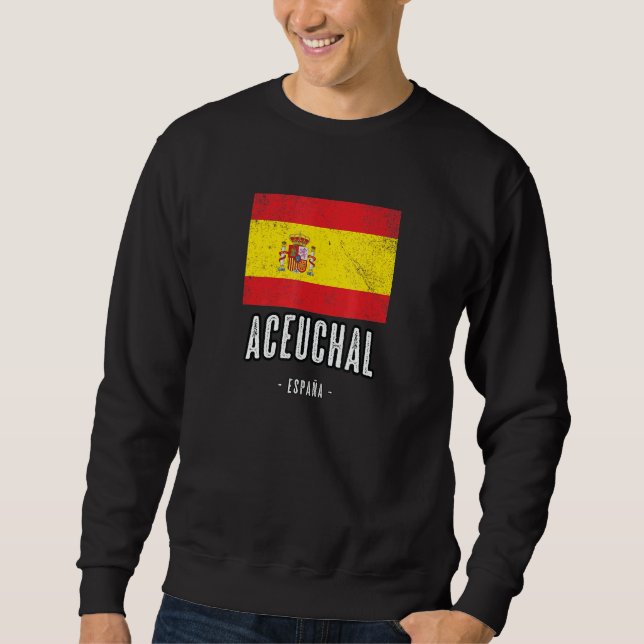 Sweatshirt Aceuchal Espagne Es Drapeau Ville Bandera Ropa (Devant)