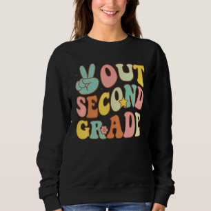 Sweatshirt Adieu Deuxième Année Groovy Derniers Jours École 2