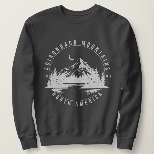 Sweatshirt Adirondack Montagnes Retro Vintage 1981 (Design devant)
