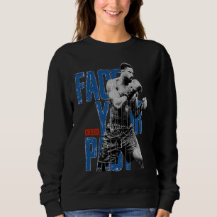 Sweatshirt Adonis Creed Face Your Past typographie bleue