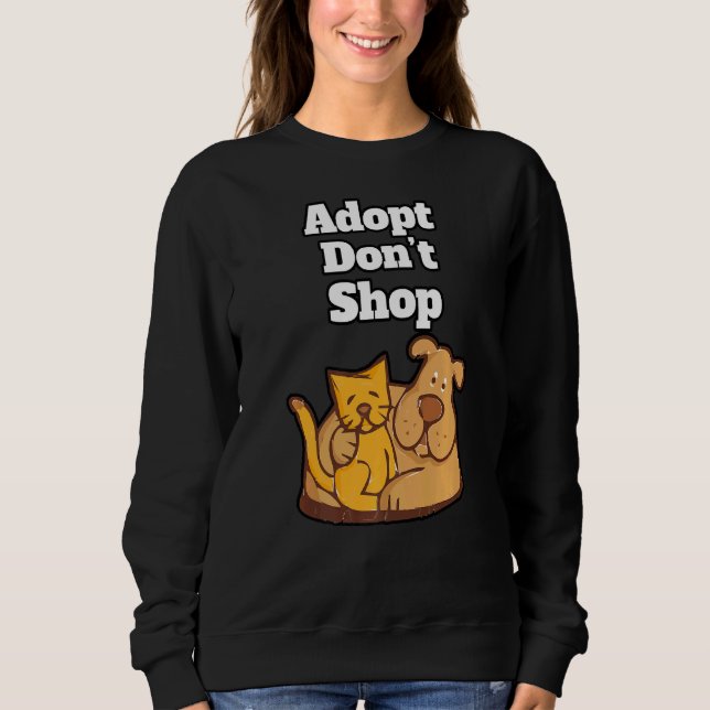 Sweatshirt Adopter Donu2019t Acheter Animaux de compagnie Ani (Devant)