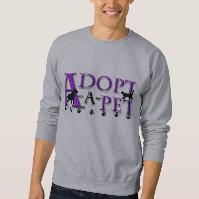 Sweatshirt Adopter-UN-Animal familier (Devant)