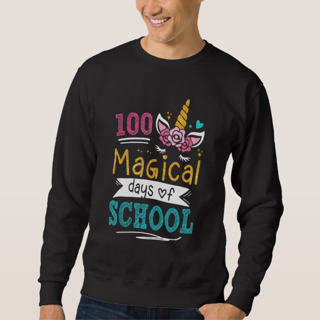 Sweatshirt Adorable 100 Days of Magical Learning School Unico (Devant)