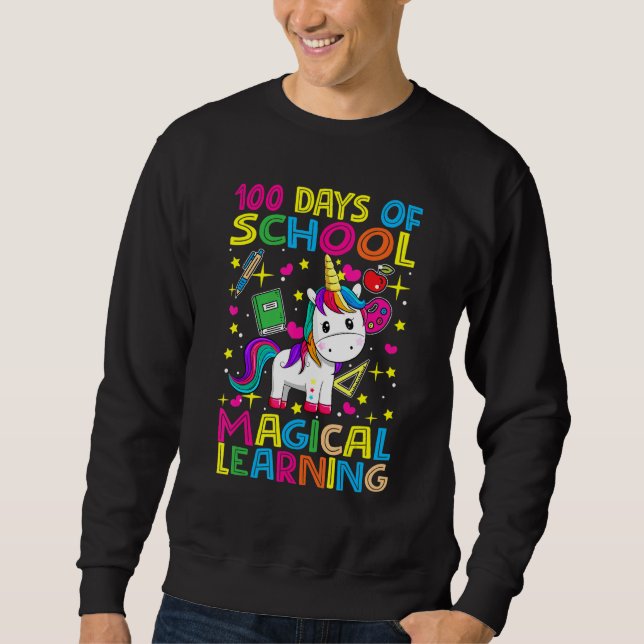 Sweatshirt Adorable 100 Days of Magical Learning School Unico (Devant)