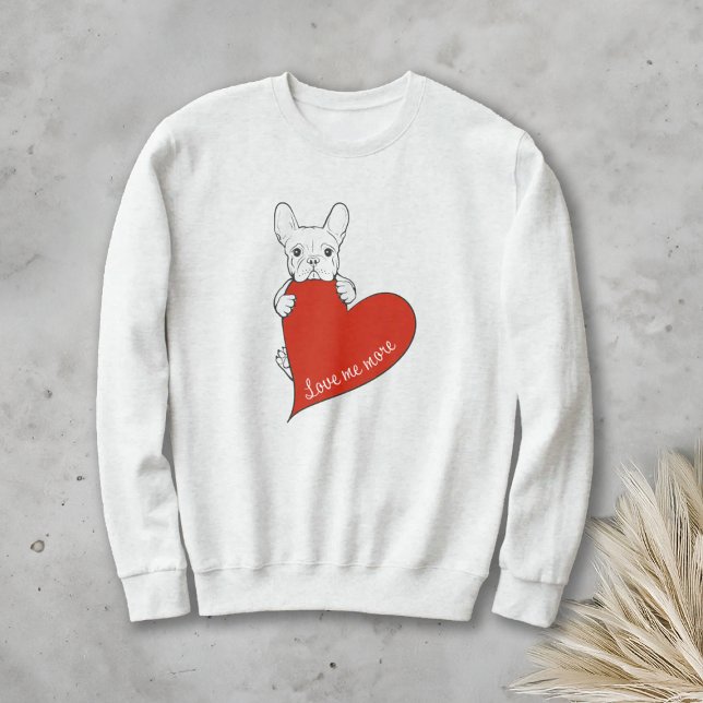 Sweatshirt Adorable Coeur de Chien de taureau Français (Créateur téléchargé)