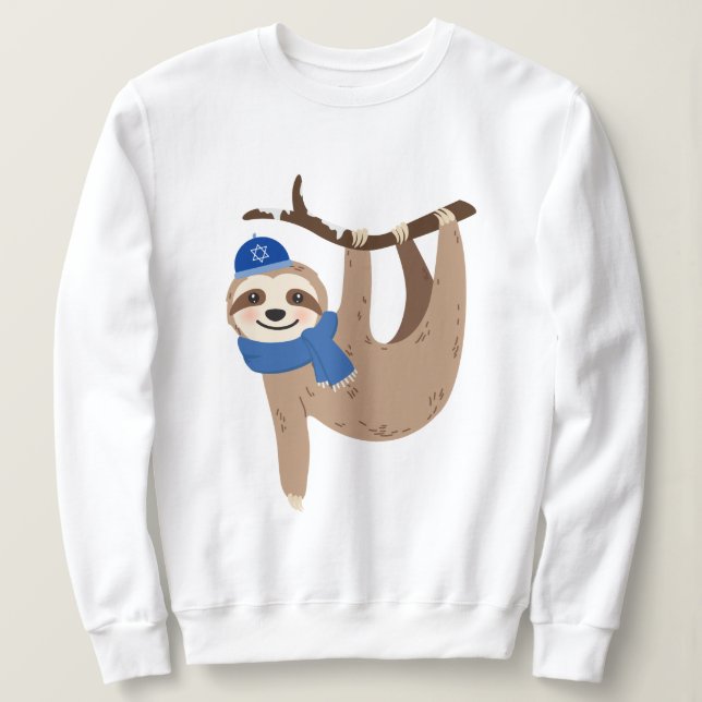 Sweatshirt Adorable Hanoukka Sloth (Design devant)