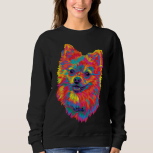 Sweatshirt Adorable Rainbow Poméranien Chien Chien Peinture C