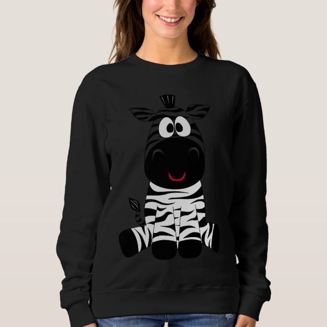 Sweatshirt Adorable Zebra Sitting Cute (Devant)