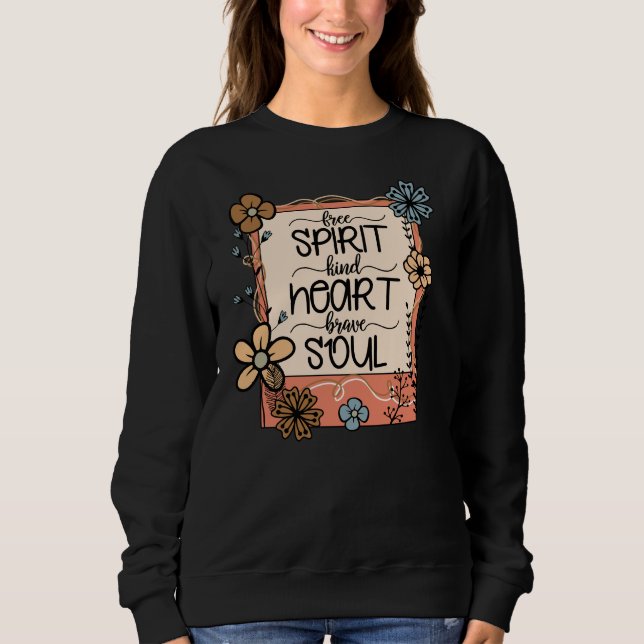 Sweatshirt Adorables Inspirationnel Esprit Libre Coeur (Devant)