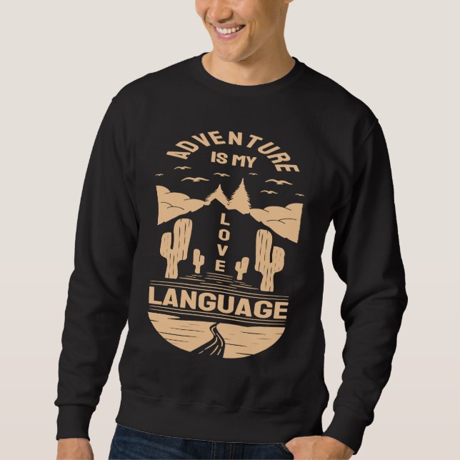 Sweatshirt Adventure is My Love Language  Camp Graphic Plus S (Devant)