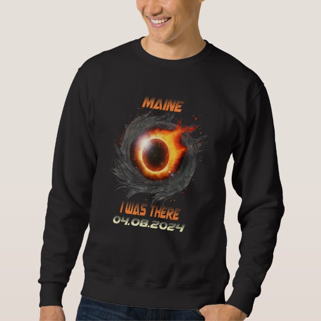 Sweatshirt Aesthetic Total Solar Eclipse 2024 Maine (Devant)