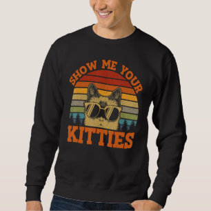 Sweatshirt Afficher Votre Chat Kitties Vintage Retro Sunset