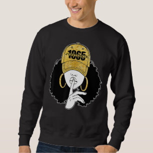 Sweatshirt Afro Natural Hair Black Queen History Mois 1865