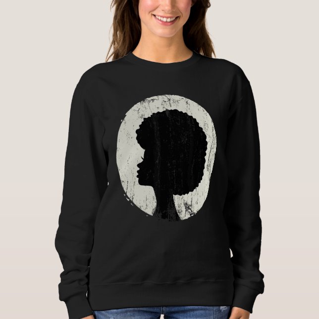 Sweatshirt Afro Natural Hair Pride Art Black Women Fière (Devant)