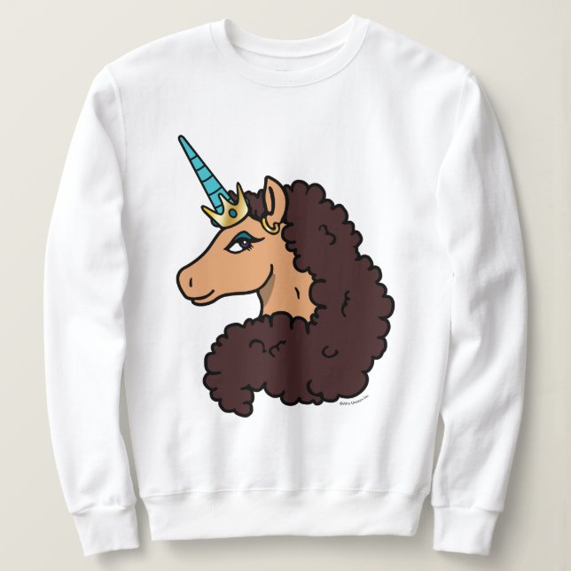 Sweatshirt Afro Unicorn | Divin (Design devant)
