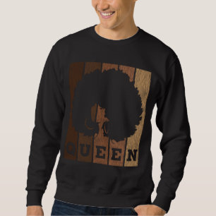 Sweatshirt Afro-vintage Queen Pride Melanin Black Qc