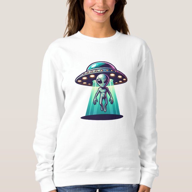 Sweatshirt Ai Art avec OVNI Épouser un Alien (Devant)