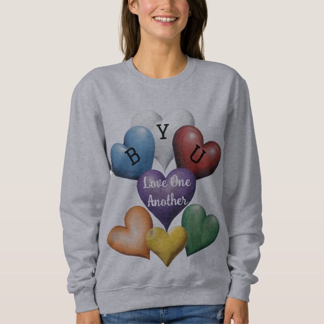 Sweatshirt AI Votre Nom d'École Aimez les Uns les Autres T-Sh (Devant)