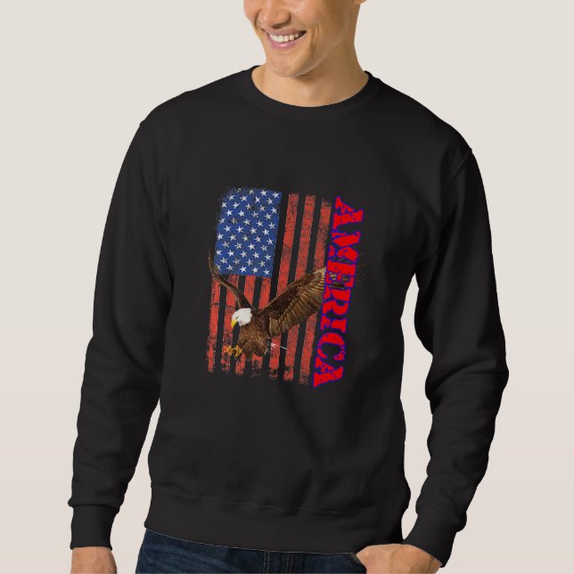 Sweatshirt Aigle du drapeau patriotique américain (Devant)