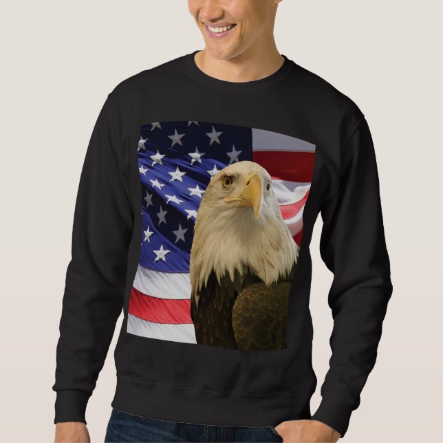 Sweatshirt Aigle et drapeau américains (Devant)