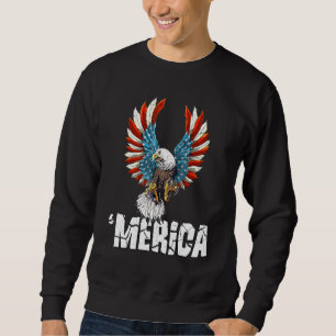 Sweatshirt Aigle patriotique 4 juillet États-Unis Drapeau amé
