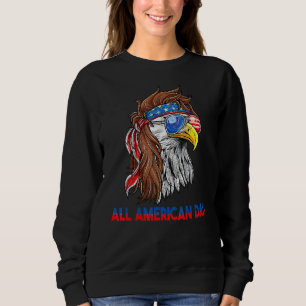 Sweatshirt Aigle Patriotique Bald Tous Papa Américain Drapeau