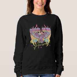 Sweatshirt Aigle patriotique de style années 70 au coucher du