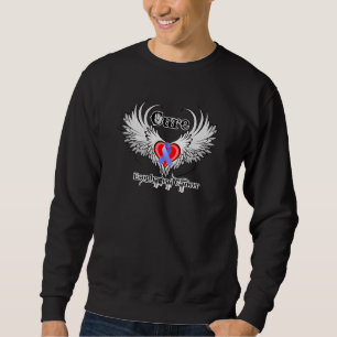 Sweatshirt Ailes de tatouage de coeur - Cancer oesophagien de