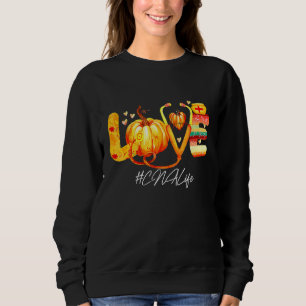 Sweatshirt Aime la vie d'aide-soignant Citrouille Automne Act