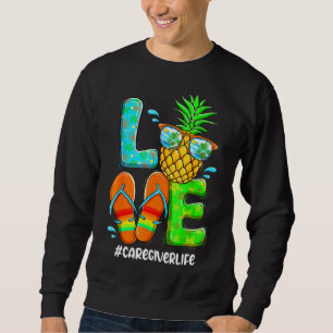 Sweatshirt Aime-soignant Aime-été Ananas Fleur tropicale Fl