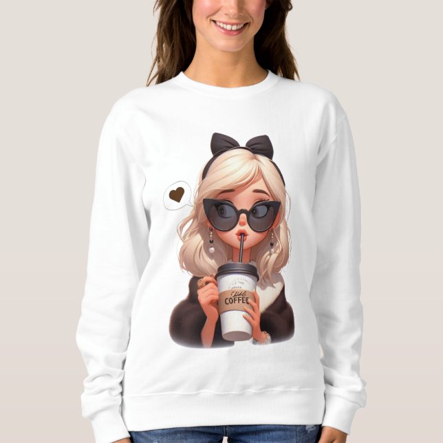 Sweatshirt Aimer le café (Devant)